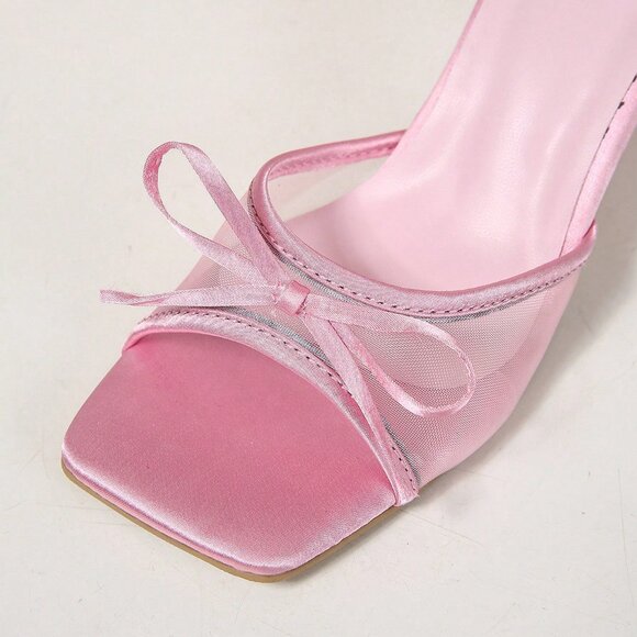 Pink Casual Minimalist Stiletto Women's Sandals - Picture 7 of 8